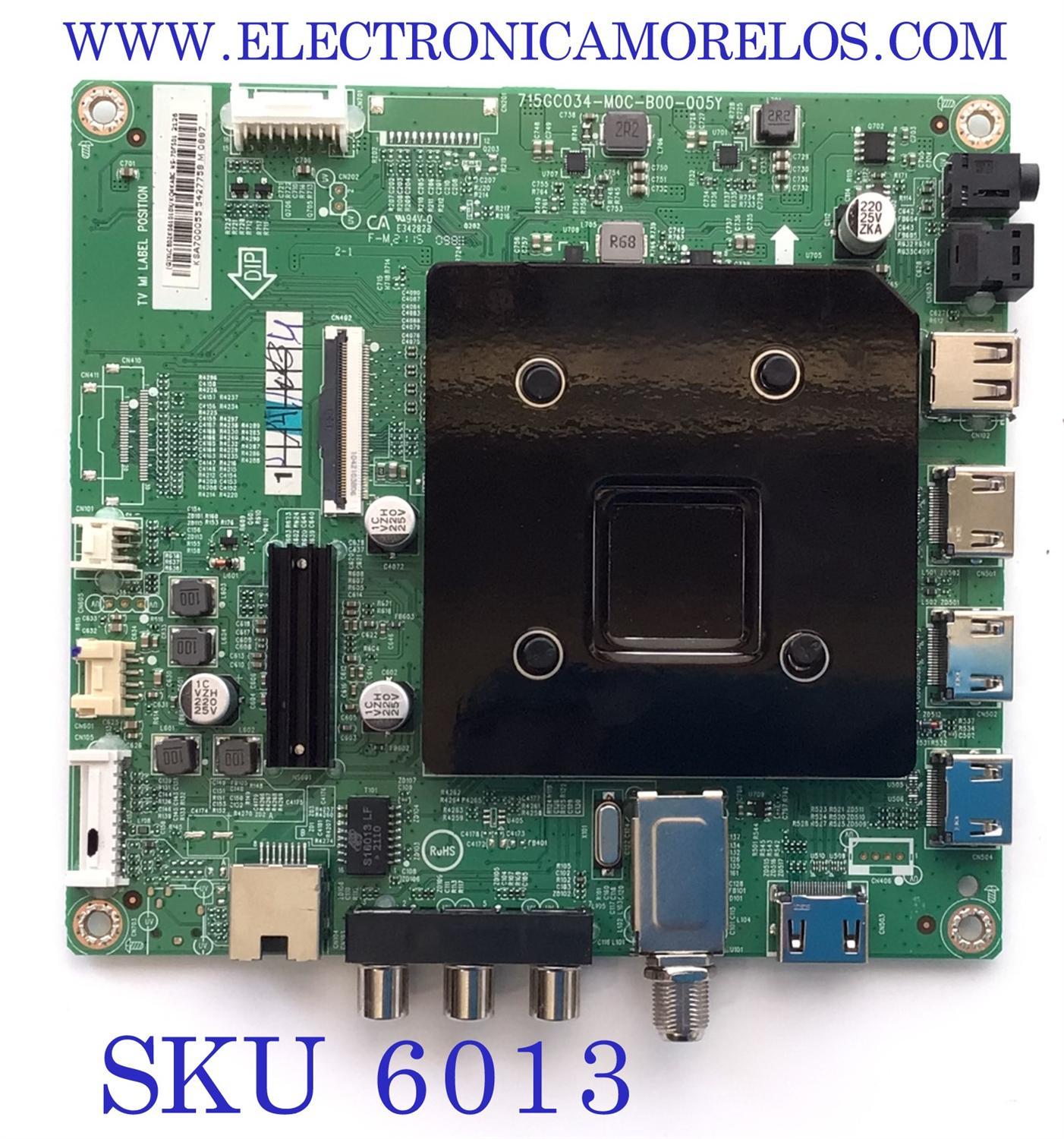 MAIN PARA TV INSIGNIA QLED 4K UHD SMART FIRE TV / NUMERO DE PARTE XLCB02K061 / 756TXLCB02K061 / 715GC034-M0C-B00-005Y / PANEL TPT700WR-U2T01.D REV:S02P / DISPLAY CV700U2-T01 / MODELO NS-70F501NA22